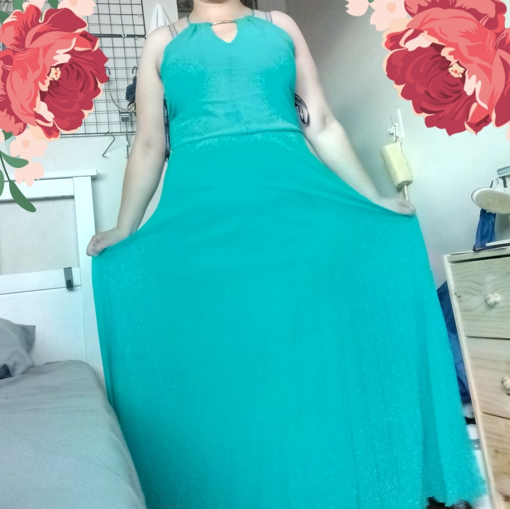 Bisou Bisou Teal Floor Length Float Dress